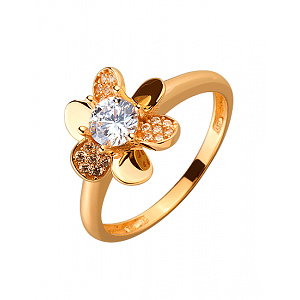 Золота каблучка з цирконієм куб. (01-19279073) фотографія