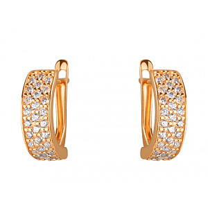 Золотые серьги с цирконием куб. (01-19326373) фотография