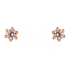 Золоті сережки з цирконієм куб. (01-200159973) фотографія