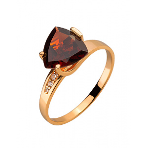 Золотое кольцо с гранатом (01-200343473) фотография