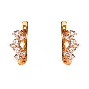 Золоті сережки з цирконієм куб. (01-200355473) фотографія