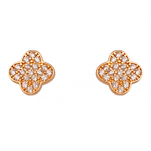 Золотые серьги с цирконием куб. (01-200422773) фотография