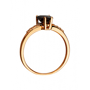 Золотое кольцо с гранатом  и  цирконием куб. (01-200510773) фотография