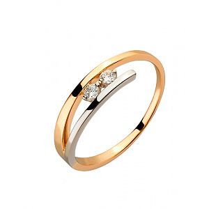 Золотое кольцо с цирконием куб. (01-200530773) фотография