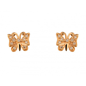 Золоті сережки з цирконієм куб. (01-200590073) фотографія