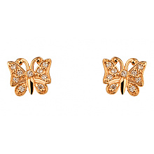 Золоті сережки з цирконієм куб. (01-200590073)