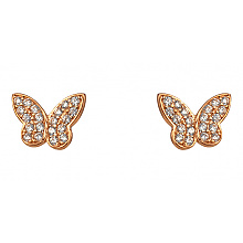 Золоті сережки з фіанітом (цирконієм куб.) (01-200606473)