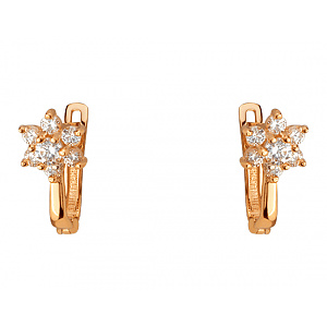 Золотые серьги с фианитом (цирконием куб.) (01-200745973) фотография