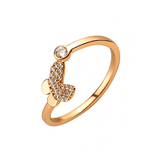 Золотое кольцо с фианитом (цирконием куб.) (01-200805873) фотография