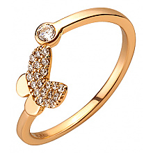 Золота каблучка з фіанітом (цирконієм куб.) (01-200805873)