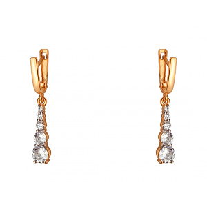 Золоті сережки з фіанітом (цирконієм куб.) (01-200807573) фотографія