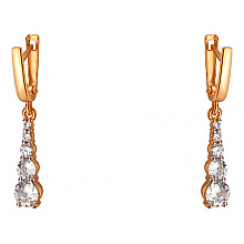 Золотые серьги с фианитом (цирконием куб.) (01-200807573)