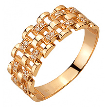 Золота каблучка з фіанітом (цирконієм куб.) (01-200810773)