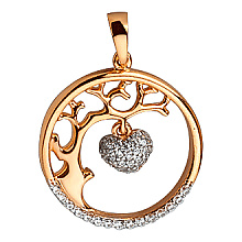 Золотой кулон с фианитом (цирконием куб.) (01-200845073)