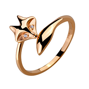 Золотое кольцо с циркониями (1б_к-231) фотография