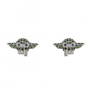 Золоті сережки з фіанітами  та  корундами синтетичними (2б_с-266) фотографія