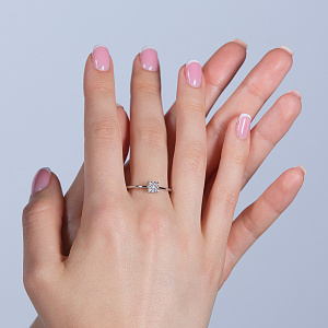 Золота каблучка з діамантами (2б_к-264) картинка Золота каблучка з діамантами (2б_к-264) фотографія