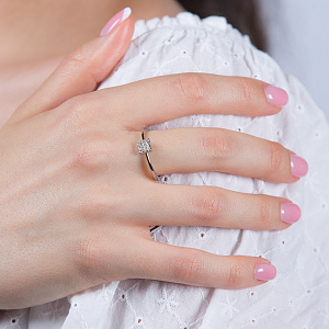 Золота каблучка з діамантами (2б_к-264) картинка Золота каблучка з діамантами (2б_к-264) фотографія