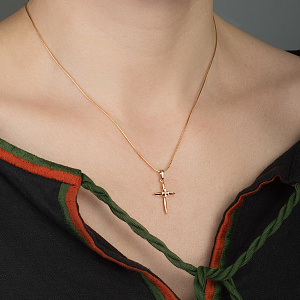 Золотой крестик с бриллиантами (1б_п-023) фотография