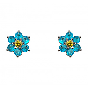 Золоті сережки з фіанітами (кубічним цирконієм) (2с-132) фотографія