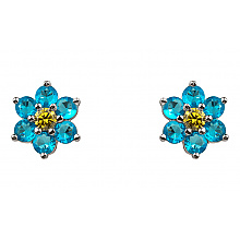 Золоті сережки з фіанітами (кубічним цирконієм) (2с-132)