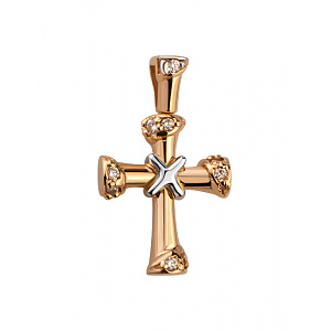 Золотой крестик с бриллиантами (01-18818374) фотография