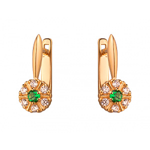 Золотые серьги с цирконием куб. (01-200041274) фотография