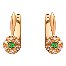 Золотые серьги с цирконием куб. (01-200041274)