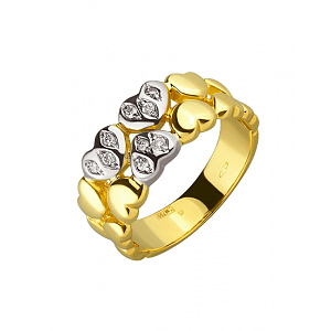 Золота каблучка з діамантами (01-200087374) фотографія