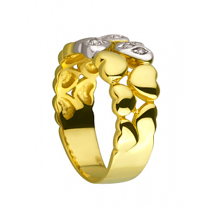 Золота каблучка з діамантами (01-200087374) фотографія