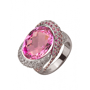 Золота каблучка з діамантами (01-200137474) фотографія