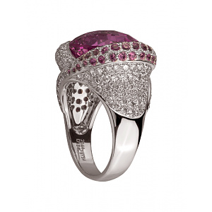 Золота каблучка з діамантами (01-200137474) фотографія