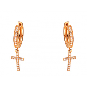 Золотые серьги с цирконием куб. (01-200159974) фотография