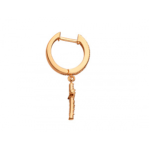 Золотые серьги с цирконием куб. (01-200159974) фотография