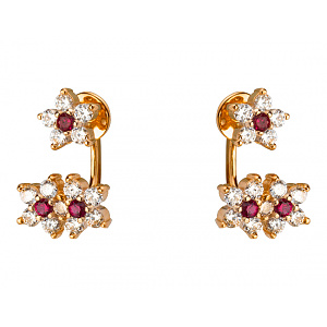 Золотые серьги с цирконием куб. (01-200381574) фотография