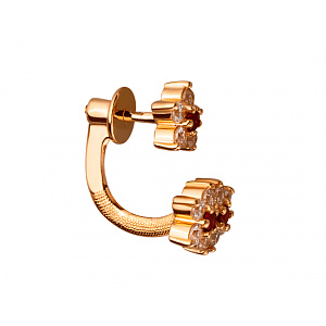 Золотые серьги с цирконием куб. (01-200381574) фотография