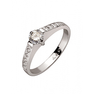 Золота каблучка з діамантами (01-200388274) фотографія