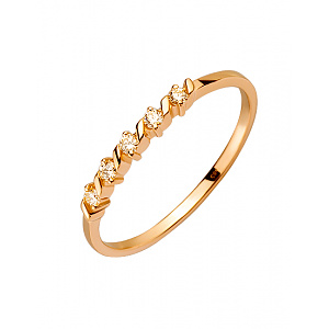 Золота каблучка з діамантами (01-200443774) фотографія