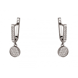 Золотые серьги с цирконием куб. (01-200542674) фотография