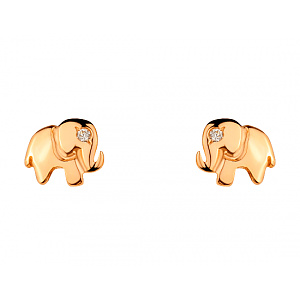 Золотые серьги с цирконием куб. (01-200581674) фотография