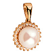 Золотий кулон з перлиною  та  цирконієм куб. 01-200590074 фотографія 1