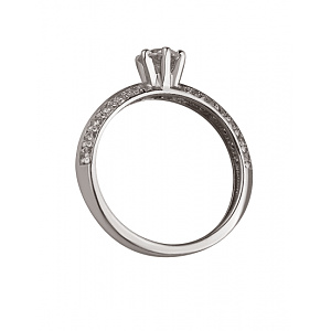 Золота каблучка з цирконієм куб. (01-200606474) фотографія