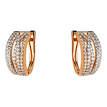 Золоті сережки з фіанітом (цирконієм куб.) (01-200633474)