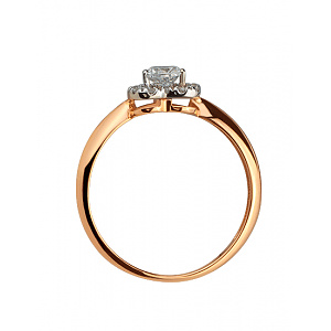 Золота каблучка з фіанітом (цирконієм куб.) (01-200769674) фотографія