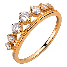 Золота каблучка з фіанітом (цирконієм куб.) (01-200815974)