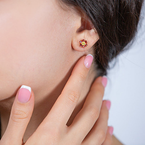 Золоті сережки з фіанітами (1б_с-092) фотографія