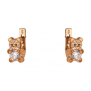 Золотые серьги с фианитами  и  циркониями (1б_с-255) фотография