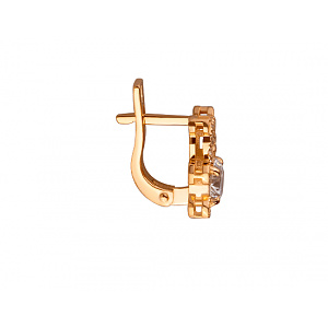 Золотые серьги с фианитами  и  циркониями (1б_с-255) фотография