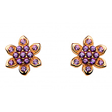 Золоті сережки з аметистами  та  топазами (1б_с-280)