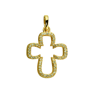 Золотой крестик с камнями Swarovski (3б_п-058) фотография